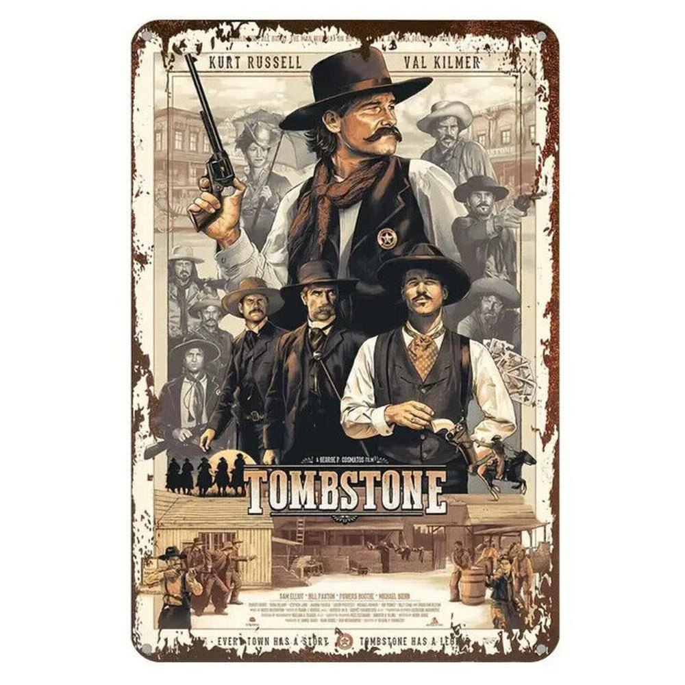 Tombstone Movie Kurt Russell Vintage Novelty Metal Sign 12" x 8" Wall Art Home & Garden:Home Décor:Plaques & Signs Style Your Walls